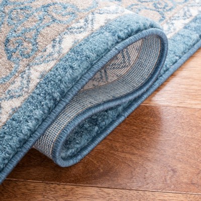 Sofia Blue and Beige Power Loomed Oriental Area Rug