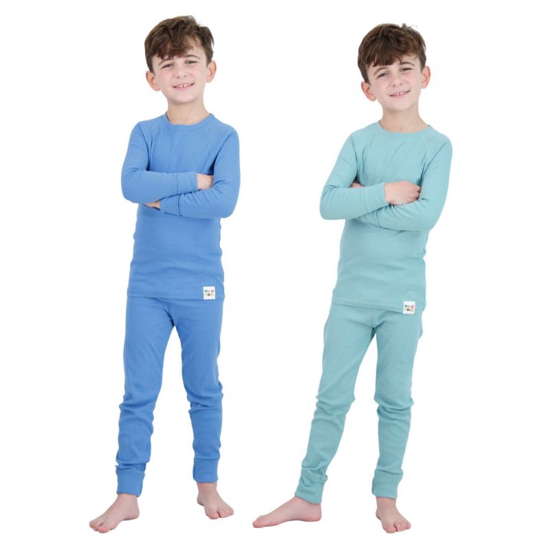 Sleep On It 100% Organic Cotton Rib Knit Snug-Fit 4-Piece and 6-Piece Pajama Sets for Boys & Girls, 4 of 8