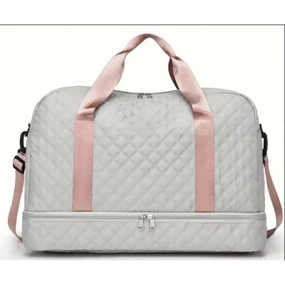 MaseiKar Three-dimensional Diamond Patterned Small Square Tote, Crossbody bag with Dry Wet Separation & Double-sided Pockets,