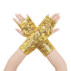 INSPIRE CHIC Women's Sparkle Sequin Gloves 1 Pair - 1 of 4