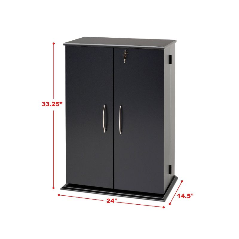 Locking Media Storage Cabinet Black - Prepac, 6 of 8