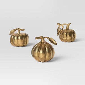 3pk Fall Mini Gold Pumpkins - Threshold™ - 1 of 3
