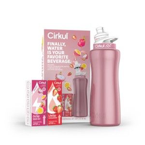 Cirkul Stainless Steel Rose Gold Bottle with Rose Gold Lid and 2 Flavor Cartridges (LifeSip Strawberry and GoSip Passionfruit Dragon Fruit) - 32oz - 1 of 4