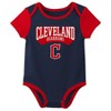 MLB Cleveland Guardians Infant Boys' 3pk White Bodysuit - 4 of 4