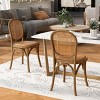 Vintage Rattan Dining Chairs Set of 2,Solid Wood Side Chairs with Cane Back and Seat,No Assembly for Kitchen or Dining Room–Maison Boucle - 2 of 4