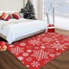 Christmas Area Rug, Winter Holiday Home Decor Rugs for Living Room Bedroom, Snowflake Print Decorative Carpet Non Slip for Nursery - 3 of 4