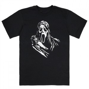 Mens Scream Ghost Face Hard Shadow T-Shirt - 1 of 3