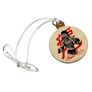 Bruce Lee Signature Mini Small Tiny Wood Christmas Tree Holiday Ornament - 1 of 4