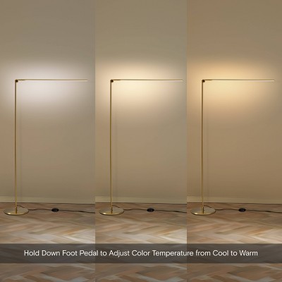 Libra Brass Adjustable LED Floor Lamp with 3-Way Switch