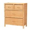 bali & pari Vaere Modern Bohemian Natural Brown Rattan and Mahogany Wood Storage Cabinet - 2 of 4