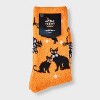Women's Black Cats Halloween Cozy Crew Socks - Hyde and EEK! Boutique™ Orange/Black 4 - 10 - 2 of 3