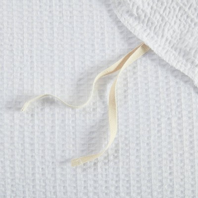 White Cotton Waffle Weave King/Cal King Duvet Cover Set