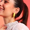 Women's Chunky Hoop Earrings - Lemon Yellow - 3 of 4