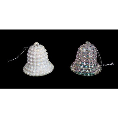 Northlight Club Pack of 432 White and Clear Iridescent Pearl Christmas Bell Ornaments 1.5"