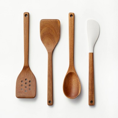 10pc Wood/Nylon Kitchen Utensil Set Brown - Figmint™