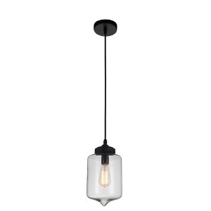 CWI Lighting Glass 1 Light Down Mini Pendant With Clear Finish - 1 of 1