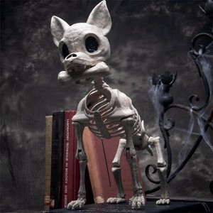 Joyfy 12.6" Halloween Chihuahua Dog Skeleton Decor, Dog Plastic Bones with Posable Joints for Graveyard Party Prop Decor - 1 of 4