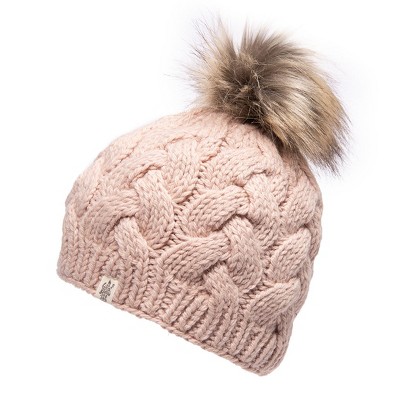 Boheme Cable Beanie w/ Faux Fur Pom_Nirvanna Designs