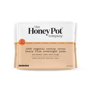 The Honey Pot Company, Herbal Super Pads with Wings, Organic Cotton Cover,  16 ct. 