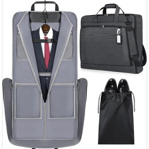 Waterproof Foldable Travel Garment Bag, Carry On Hanging Suit Cover with Shoe Bag & Shoulder Strap - 1 of 4