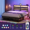 Full Bed Frame, Metal Platform Bed Frame with Headboard, LED Bed Frame with Charging Station, Noise-Free, Easy Assembly, Charcoal Black - 4 of 4