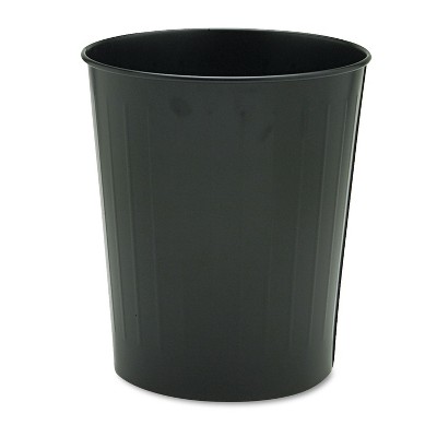 Safco Round Wastebasket Steel 23.5qt Black 9604BL