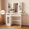Vipbear Vanity Desk with Mirror, LED Lights and Power Outlet Makeup Vanity Table with 2 Drawers and 6 Storage Shelves Dressing Table for Bedroom - 3 of 4