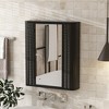 CLIHOME Wall-Mounted Bathroom Cabinet with Mirror, 2 Inner Shelves for Storage, Modern Farmhouse Over Toilet or Vanity Organizer - 2 of 4