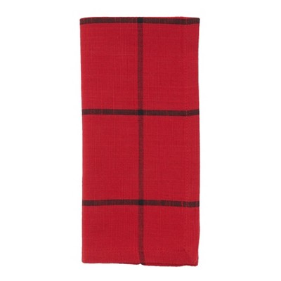 Saro Lifestyle Simple Plaid Table Napkins (set Of 4), Red, 20