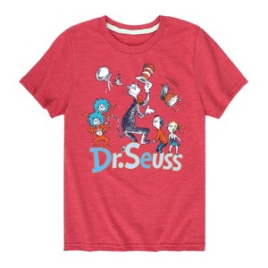 Boys' - Dr. Seuss - Cat In the Hat with Thing 1 and Things 2 Short Sleeve Graphic T-Shirt - 1 of 4