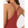 cheibear Women's Sleeveless Racer Back Full Slip Camisole Midi Nightgowns - 4 of 4