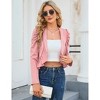 Women Summer Open Front Long Sleeve Ruffle Cropped Chiffon Capes Bolero Shrug Cardigan - 3 of 4