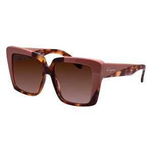 Salvatore Ferragamo SF 1060S 641 Womens Square Sunglasses Red Tortoise 55mm - 1 of 3