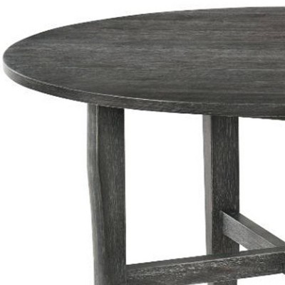 Gray Round Reclaimed Wood Farmhouse Dining Table
