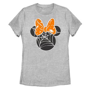 Women's Mickey & Friends Minnie Orange Bow Webs T-Shirt - 1 of 4