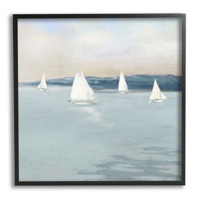 Stupell Industries Coastal Sailing Seascape Boats Framed Giclee Art