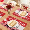 REGALWOVEN Red Pink Love Hearts Placemats Set of 6, Happy Valentine's Day Dining Table Place Mats Home Kitchen Decor - 2 of 4