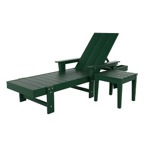 WestinTrends Ashore Modern Reclining Chaise Lounge with Side Table 2-Piece Set - 1 of 4