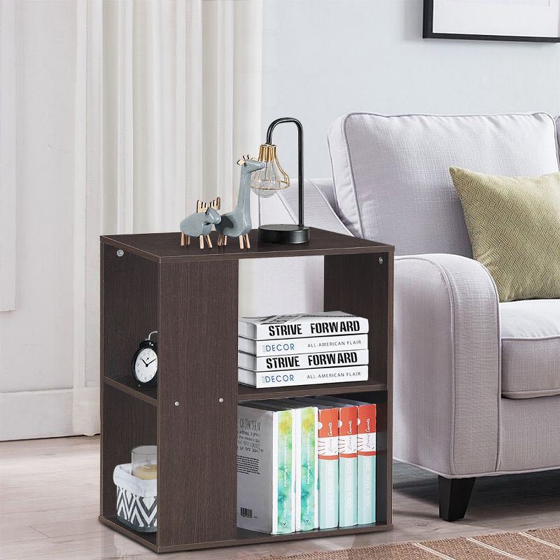 Tangkula 2-Tier Sofa Side End Table Modern Nightstand with Open Storage Shelves, 2 of 7