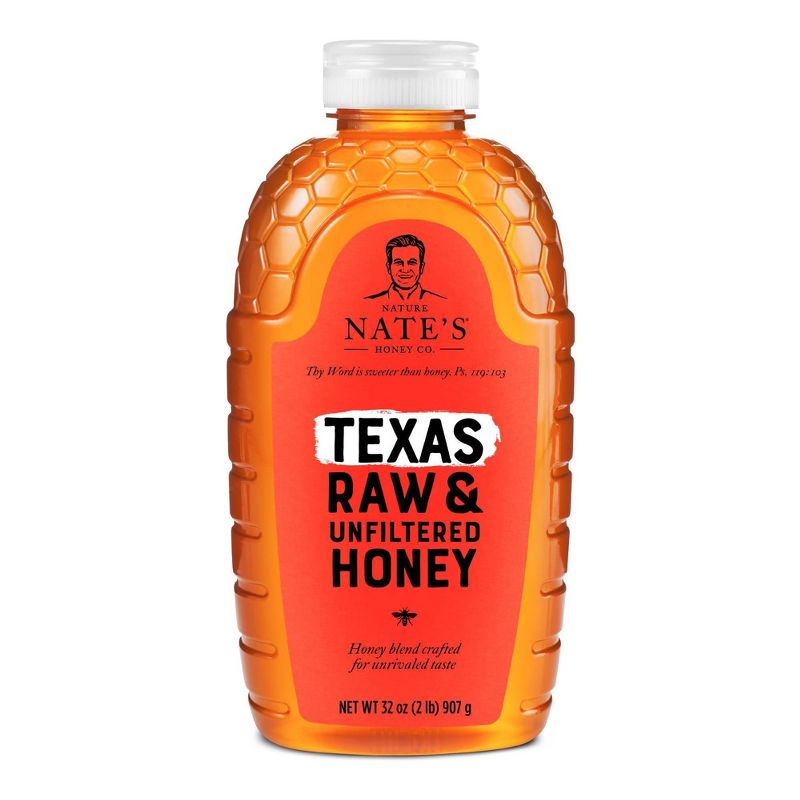 Nature Nate&#39;s 100% Pure Raw and Unfiltered Texas Honey - 32oz, 1 of 9