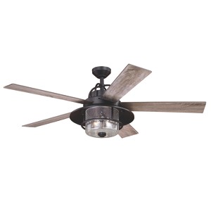 VAXCEL Charleston 56 In. Bronze Farmhouse Indoor-Outdoor Ceiling Fan with LED Light Kit and Remote - 1 of 4