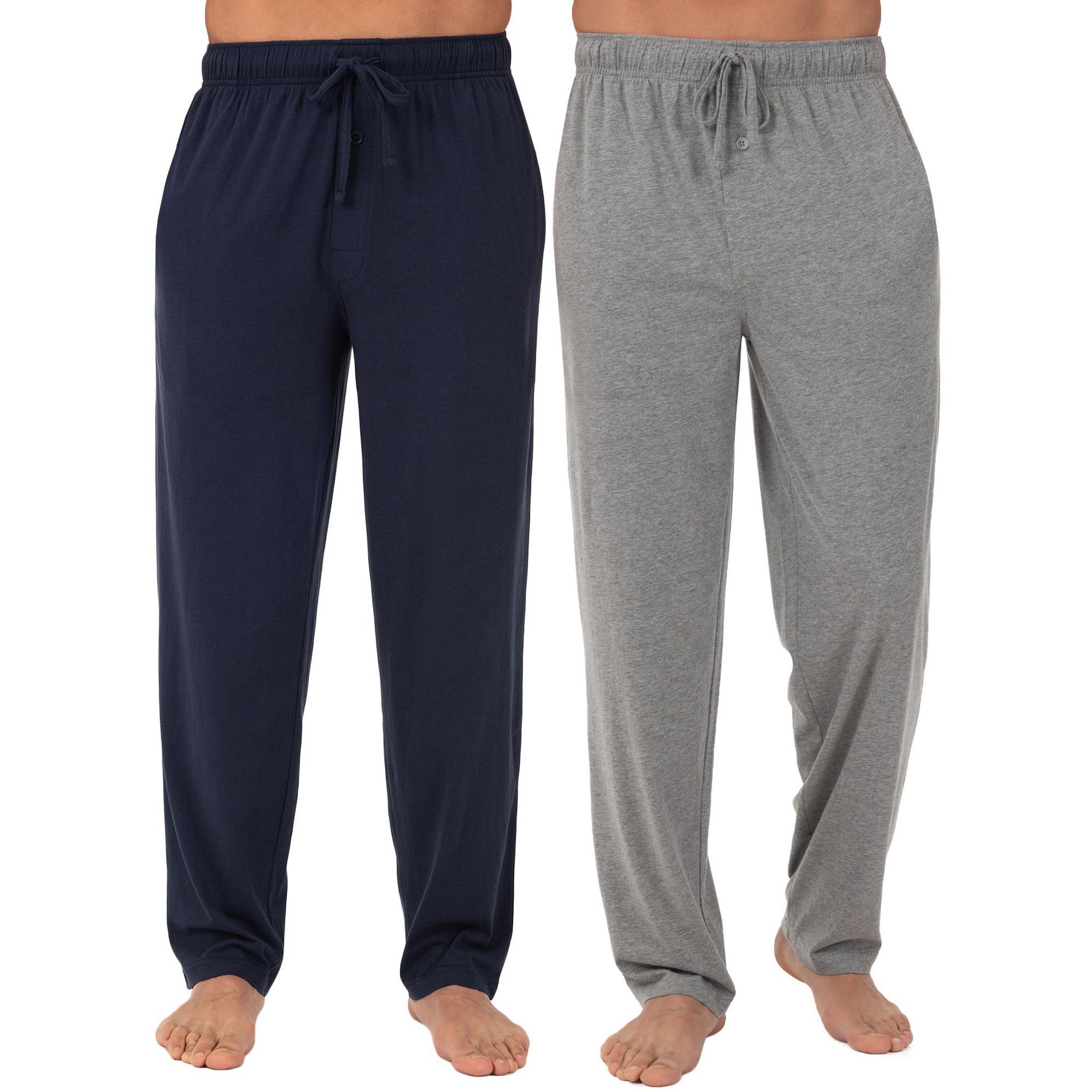 Fruit of the Loom Big Men's & Big and Tall Men's Jersey Knit Pajama Sleep Pant, 2-Pack, Sizes 2XL-6XL and LT-3XLT