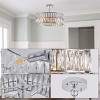 BAOURE 18" Black Modern Crystal Drum Chandelier, 6-Light Pendant Lighting Fixture with Metal Frame for Living Room, Dining Room, and Bedroom - 2 of 4