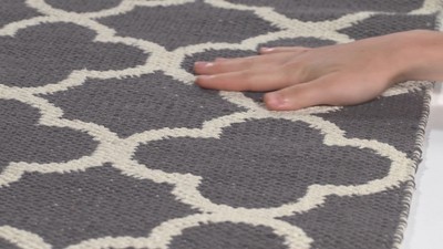 Ivory Cotton-Wool Blend Hand-Woven Flat Rug, 2'6" x 4'