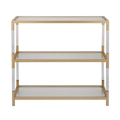 Metal And Acrylic Console Table Gold, Acrylic Console Table With Shelf