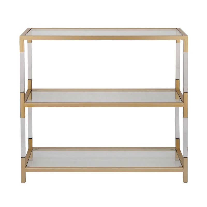Metal and Acrylic Console Table Gold - Olivia &#38; May, 1 of 6