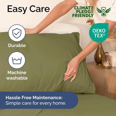 Sage Green Queen Deep Pocket Microfiber Sheet Set
