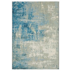 Captiv8e Designs Navarre Distressed Glacial Abstract Beige/Blue Indoor/Outdoor Area Rug - 1 of 4