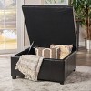 Forrester Bonded Leather Square Storage Ottoman Espresso - Christopher Knight Home - image 3 of 4