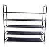 SEVOBAL 5-Tier Durable Stable Sturdy Space Saving Shoe Tower Non-Woven Fabric Shoe Shelf for Closet Garage Corridor Entryway, Black, 37.8"*4.13"*3.15" - 3 of 4
